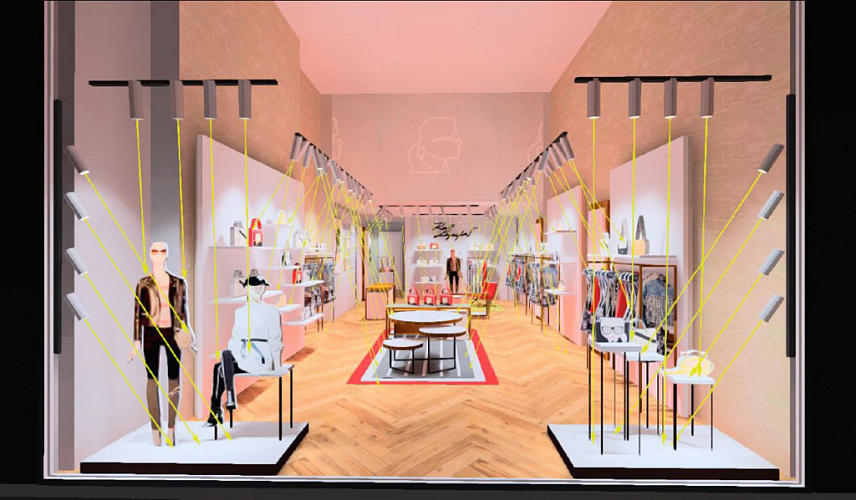 KARL LAGERFELD, сеть магазинов одежды - освещение рис.2